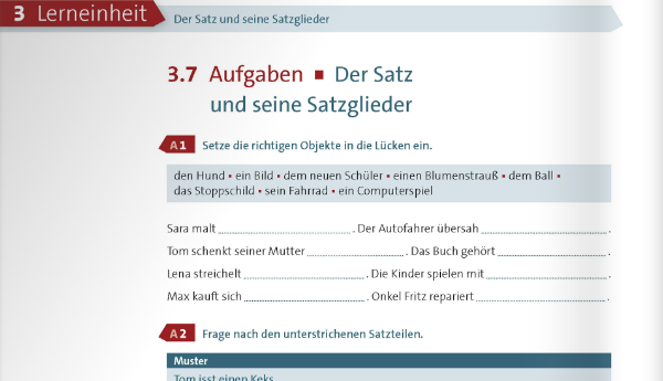 Bild von einer Übung des kostenlosen Online-Deutschbuches A2 von iQ Lingua